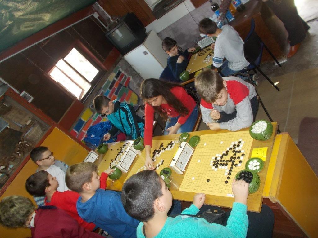 Pupils from the Go school during their first tournament