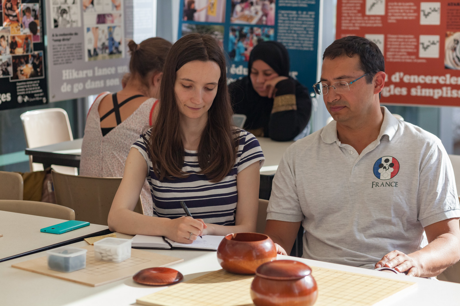 Zoé Constans and Jose Olivares, working on their first Go Tale Book